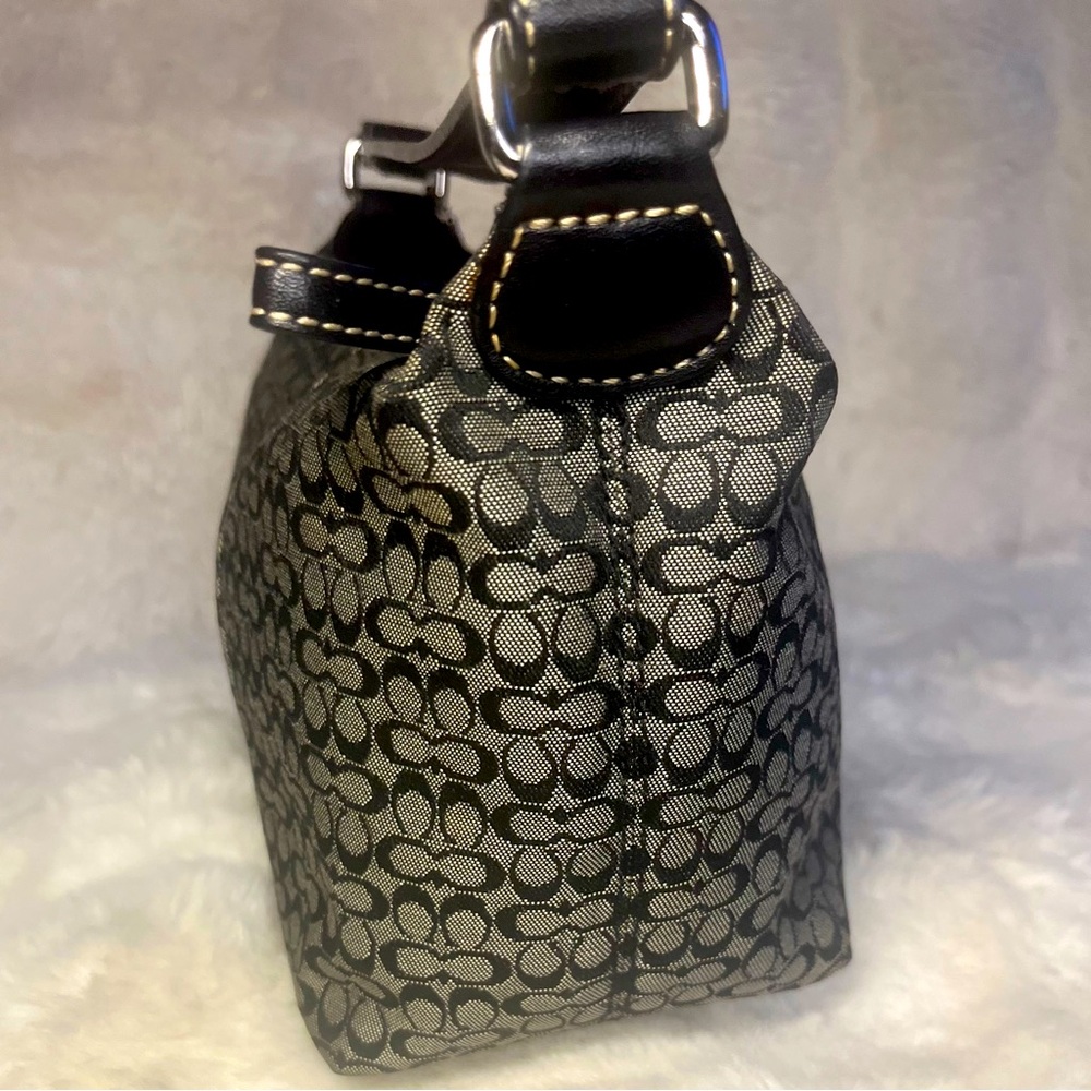 NWOT! Vintage Coach Signature “C” Mini Hobo Bag in Black/Grey - Picture 10 of 16